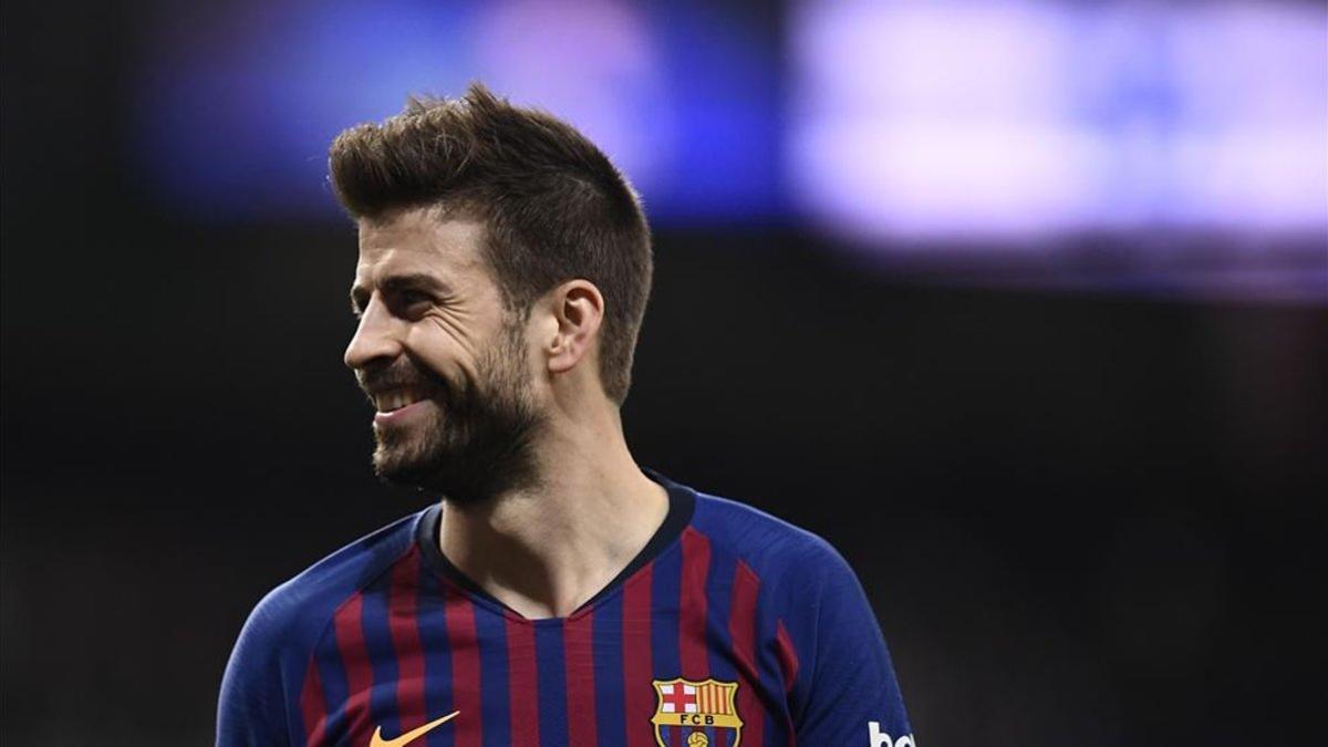 Piqué, feliz en el Bernabéu