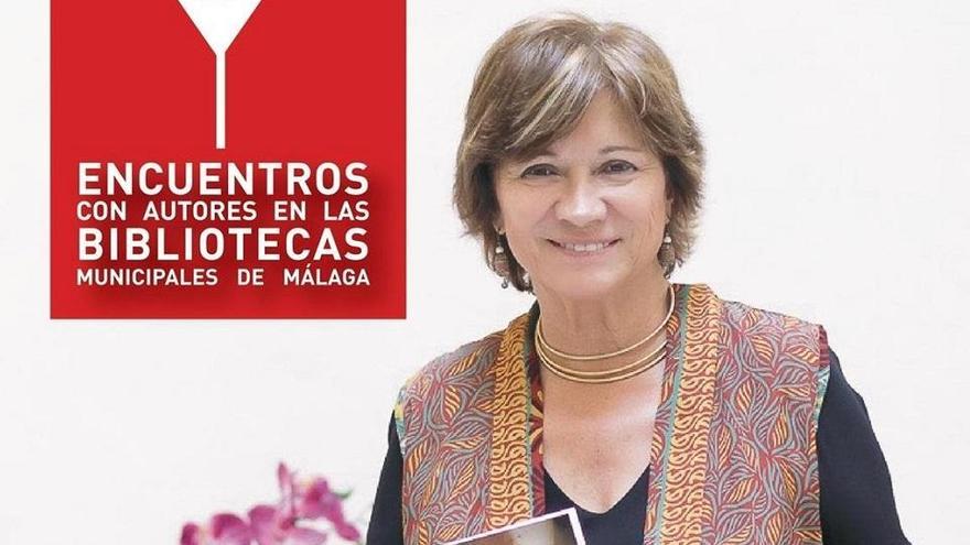 Cartel del ciclo &#039;Encuentros con autores en las bibliotecas municipales de Málaga&#039; con Nativel Preciado.