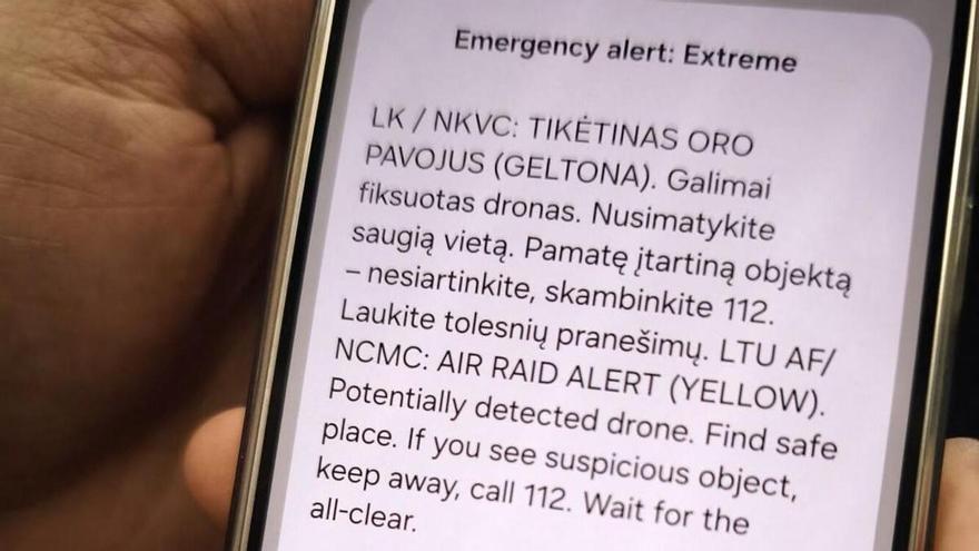 Cazas de la OTAN derriban un dron sobre el espacio aéreo de Lituania