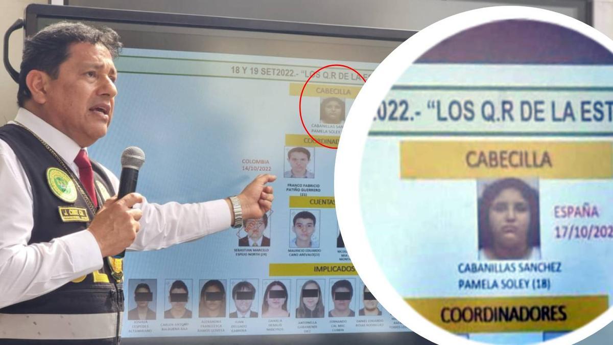 Los investigadores peruanos consideran a Pamela Cabanillas cabecilla de &#039;Los Qr de la Estafa&#039;. / POLICÍA NACIONAL DE PERÚ.