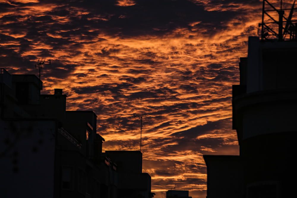 La espectacular puesta de sol del domingo