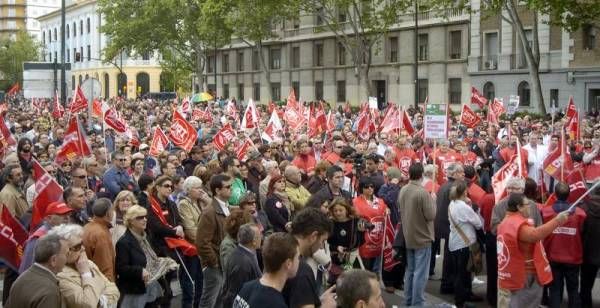 Manifestación contra los recortes en Zaragoza