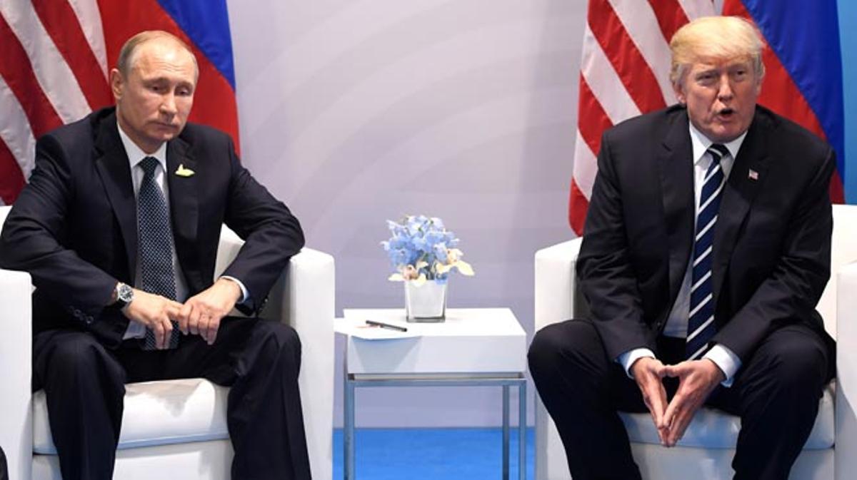 Putin i Trump es reuneixen en el marc del G-20 a Hamburg.