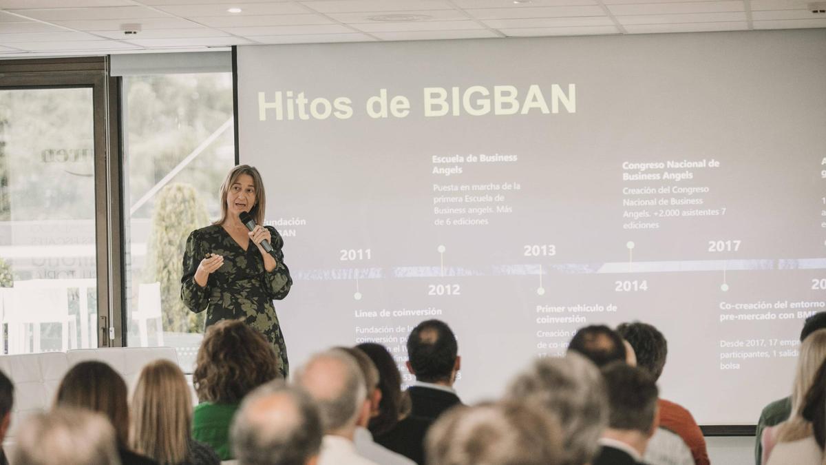 La presidente de Bigban Inversores Privados, Victoria Majadas, durante un acto.