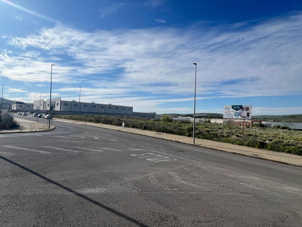 Una de las parcelas que pone a la venta el Ayuntamiento de Lucena en el parque empresarial Príncipe Felipe.