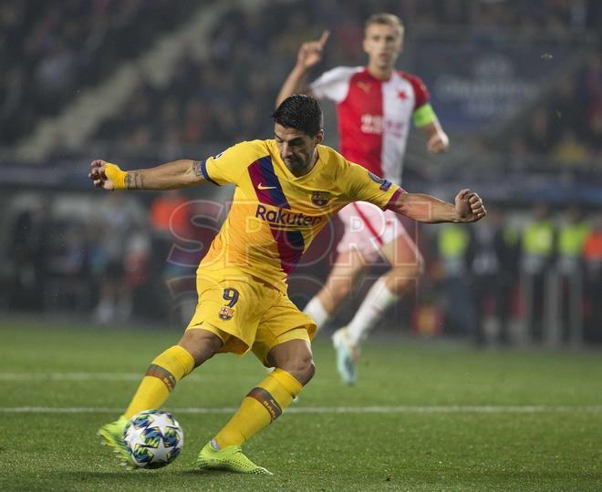 Las fotos del partido entre el Slavia de Praga y el FC. Barcelona de Liga de Campeones, disputado en el Eden Arena de Praga.