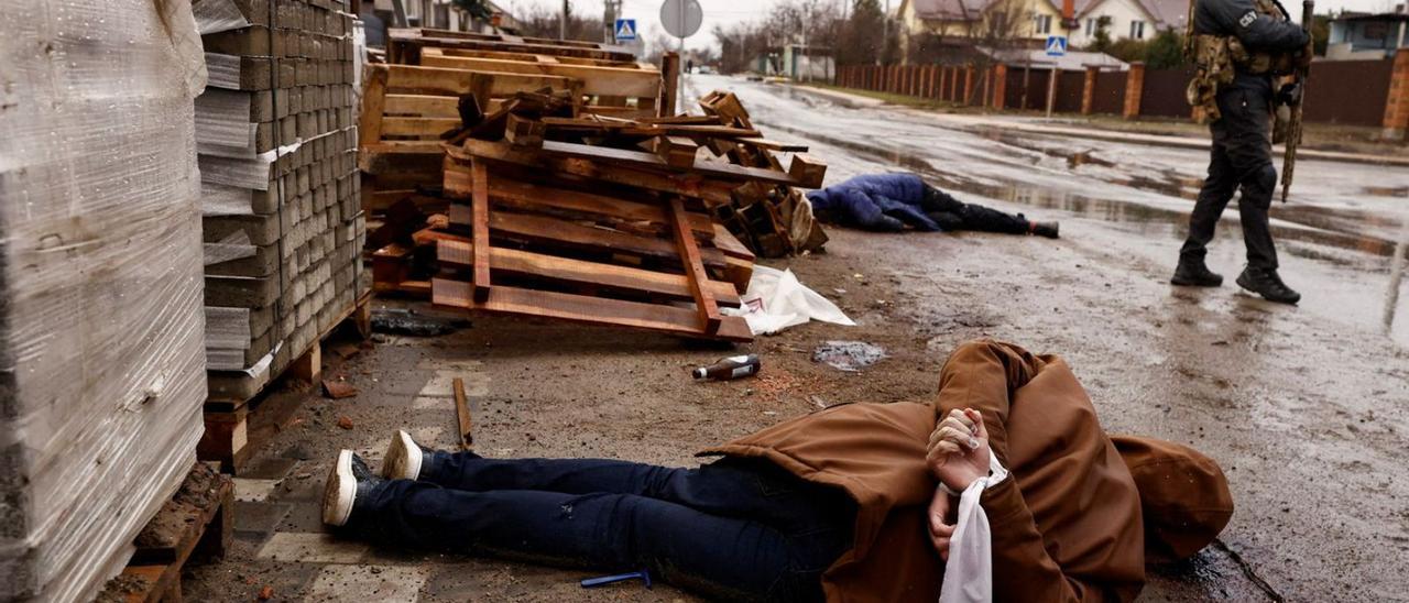 Imaxe da matanza en Bucha (Ucraína). / FDV
