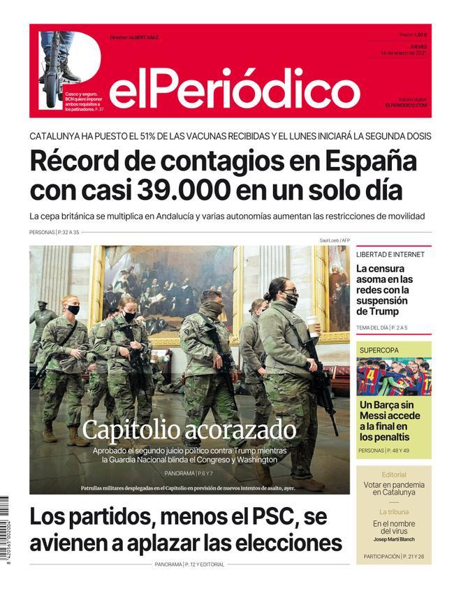 La portada del 14 de gener de 2021