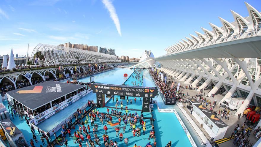 Meta del Maratón de Valencia.