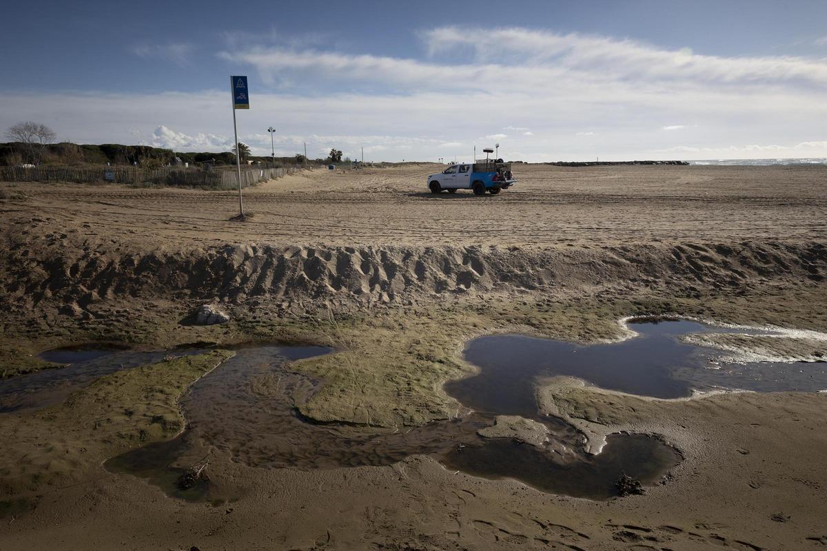 Agua estancada donde desemboca el estanque de la Murtra.