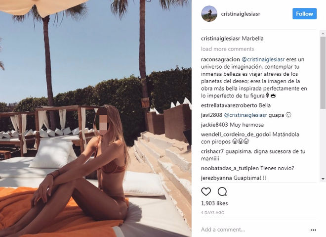 Cristina Iglesias de estreno en Instagram