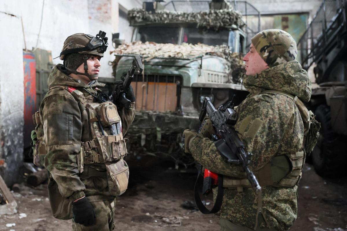Militares del Ejército de Rusia en la provincia ucraniana de Donetsk.