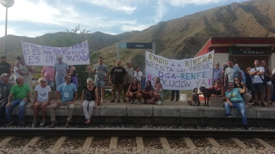 Vuelven las protestas por el tren en el valle del Jalón