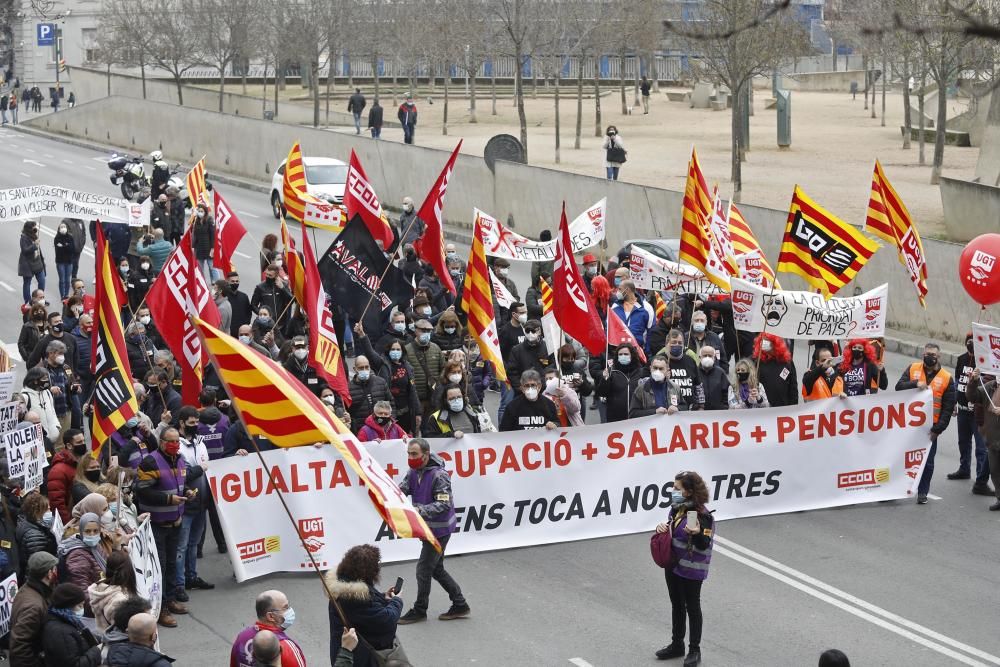 Mobilització dels sindicats a Girona