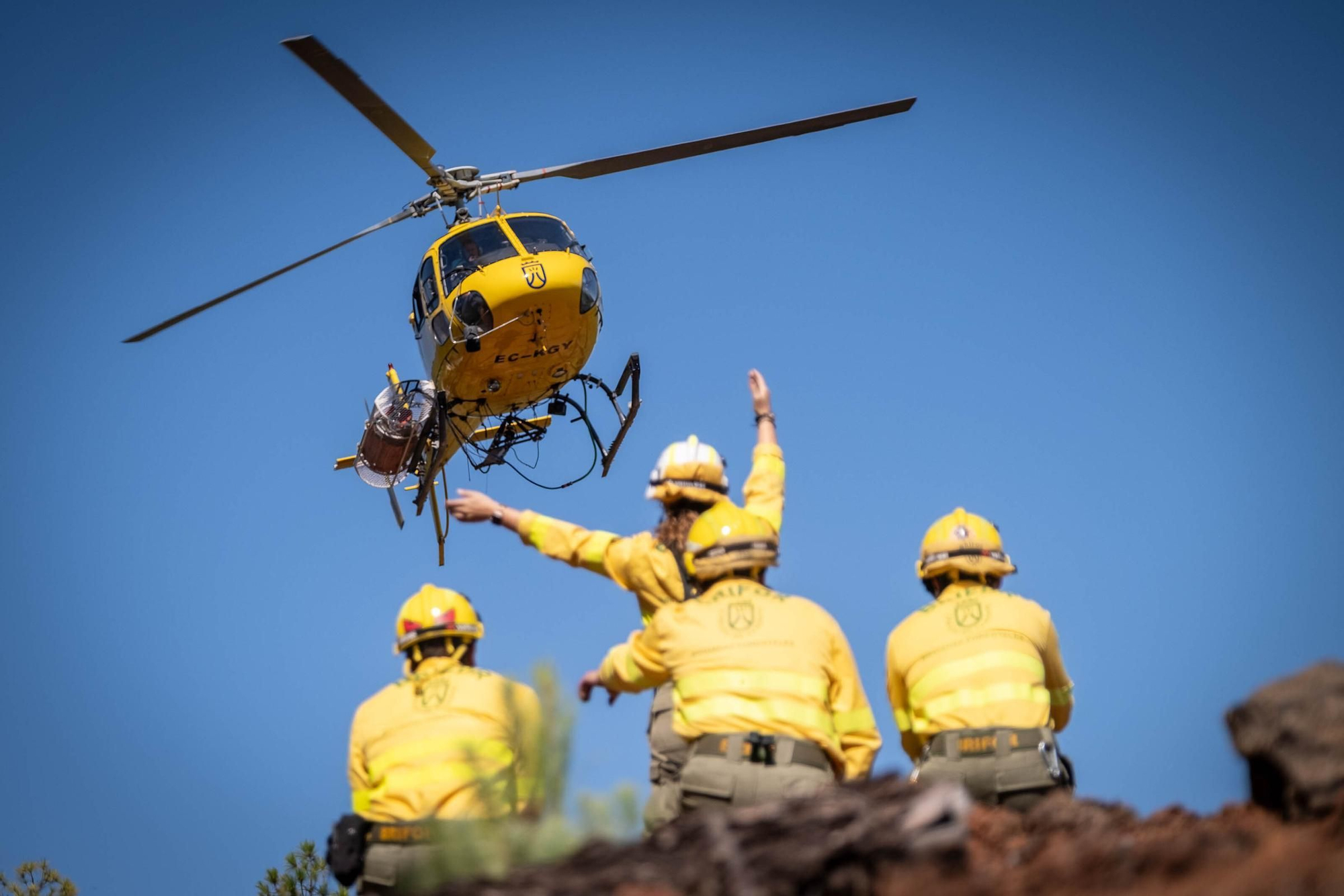 Reunión del Operativo de Incendios forestales en Montaña Bermeja, en Tenerife. 