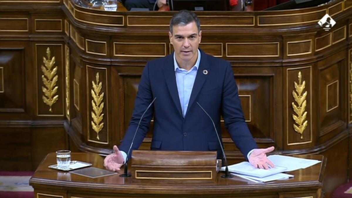 El presidente del Gobierno de Canarias, Pedro Sánchez, en el Congreso de los Diputados