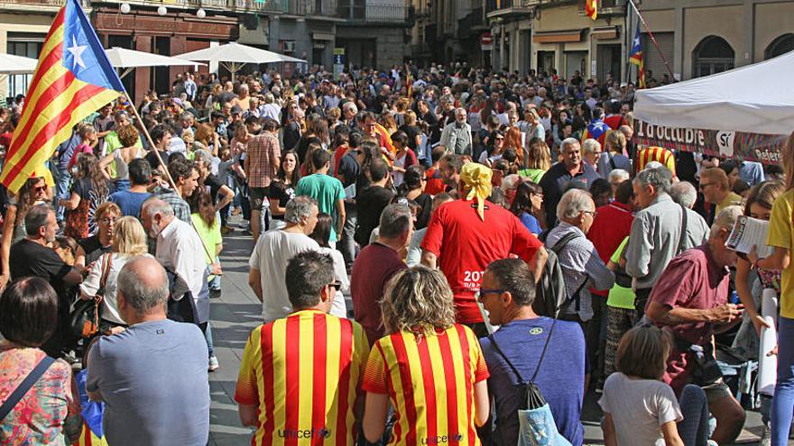 Imatge de la mobilització de Manresa pel Sí de diumenge