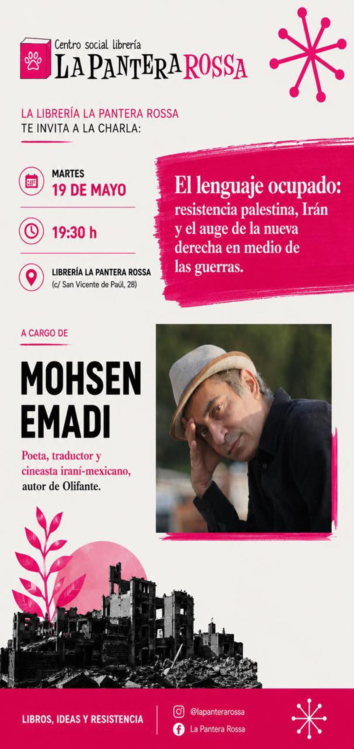 Mohsen Emadi impartirá una conferencia en La Pantera Rossa.