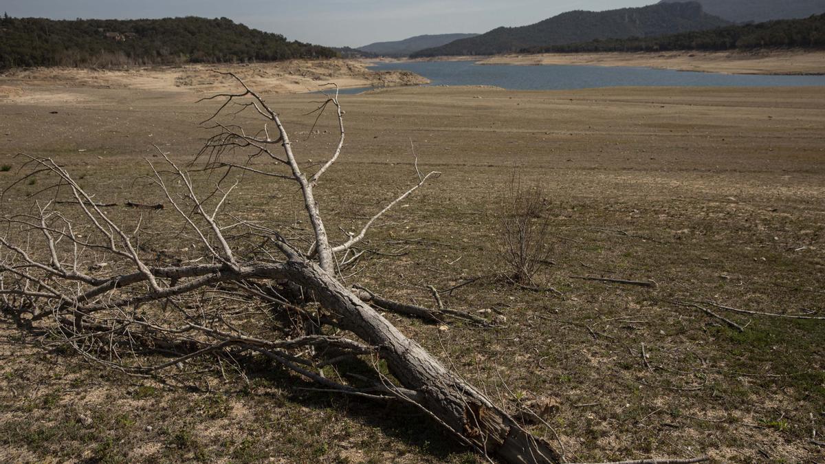 El embalse de Darnius Boadella y el río Muga bajo los efectos de la sequía