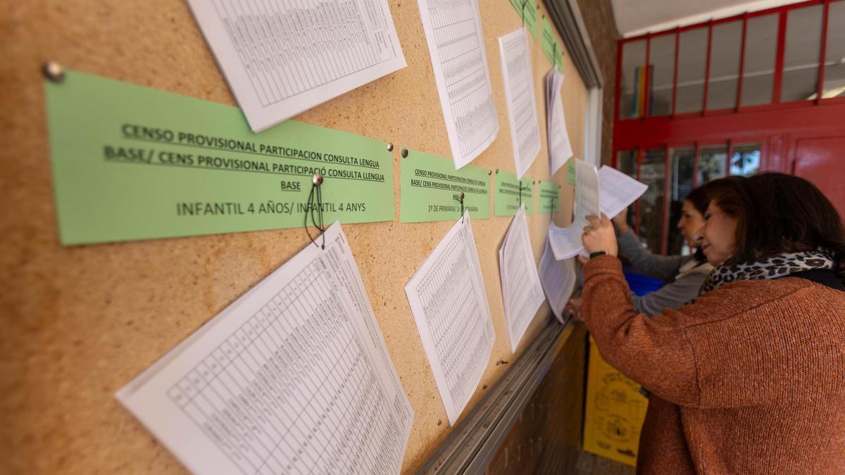 Consulta de los censos en los centros educativos para la consulta