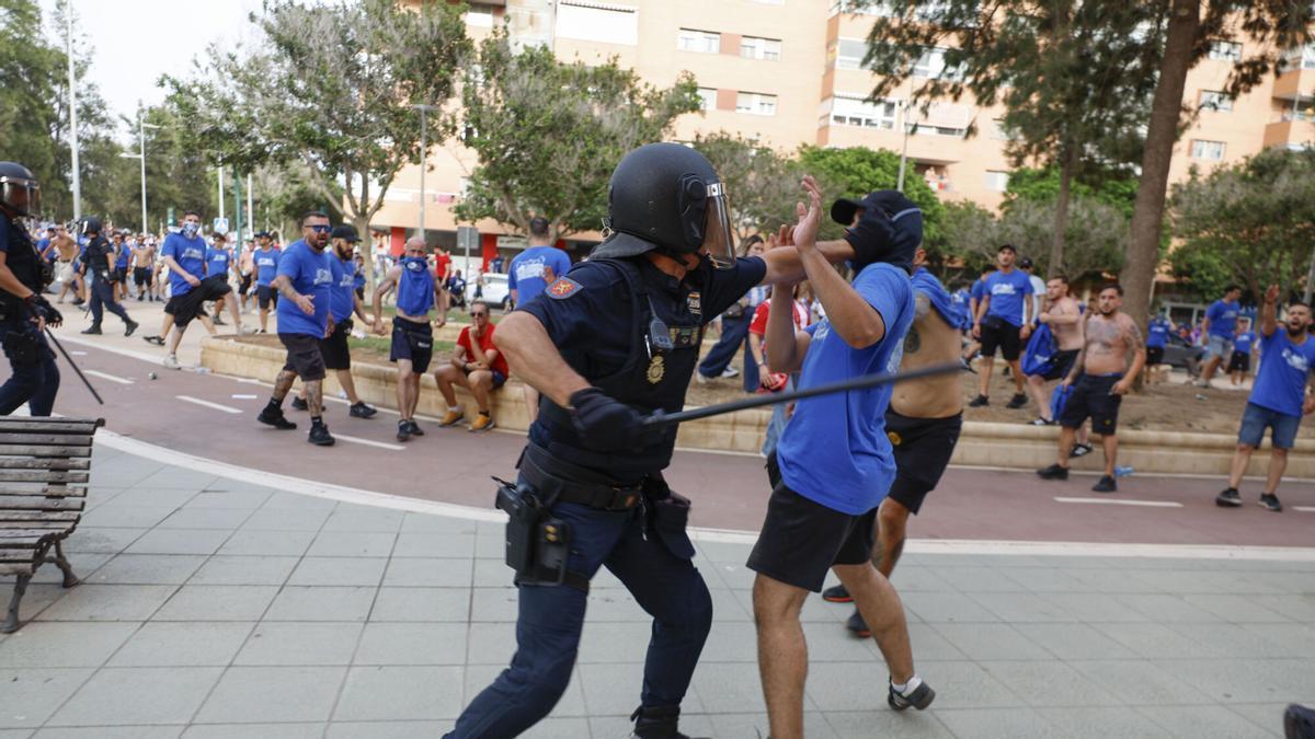 Altercados en la previa del Almería - Málaga CF