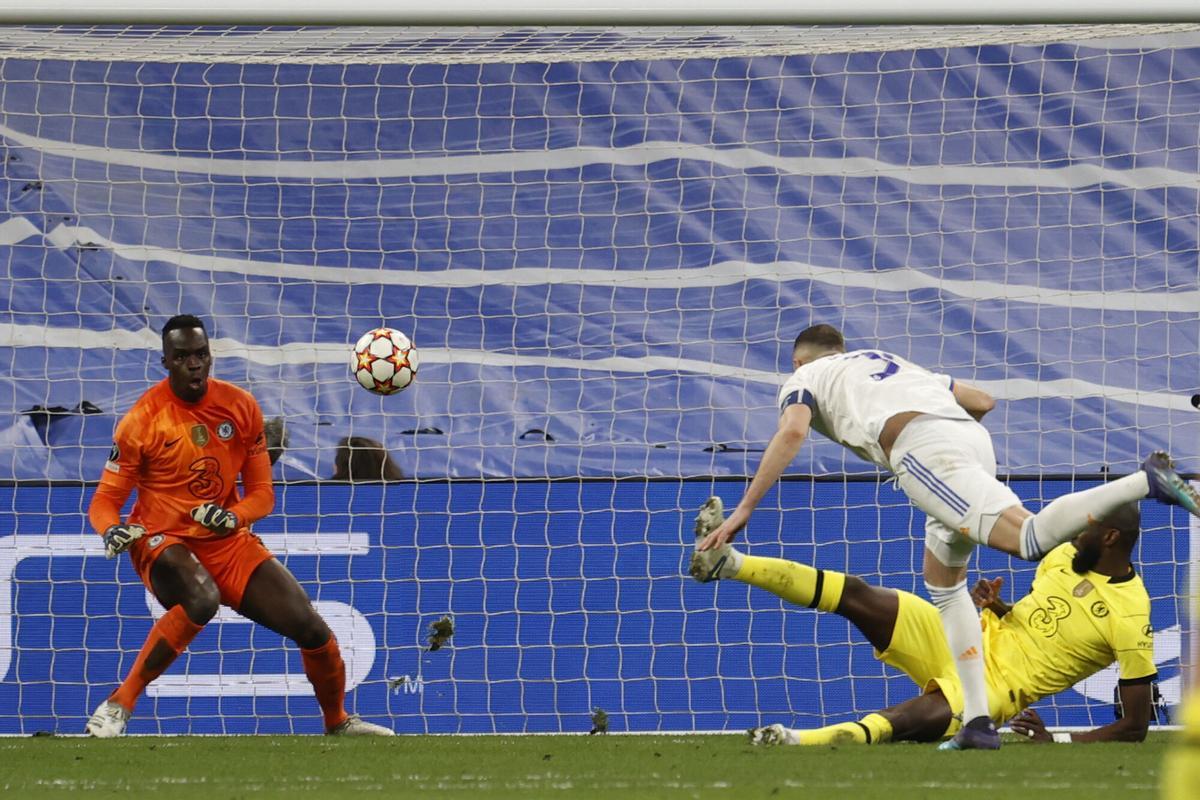 Benzema fue protagonista de la remontada del Real Madrid contra el Chelsea en 2022.