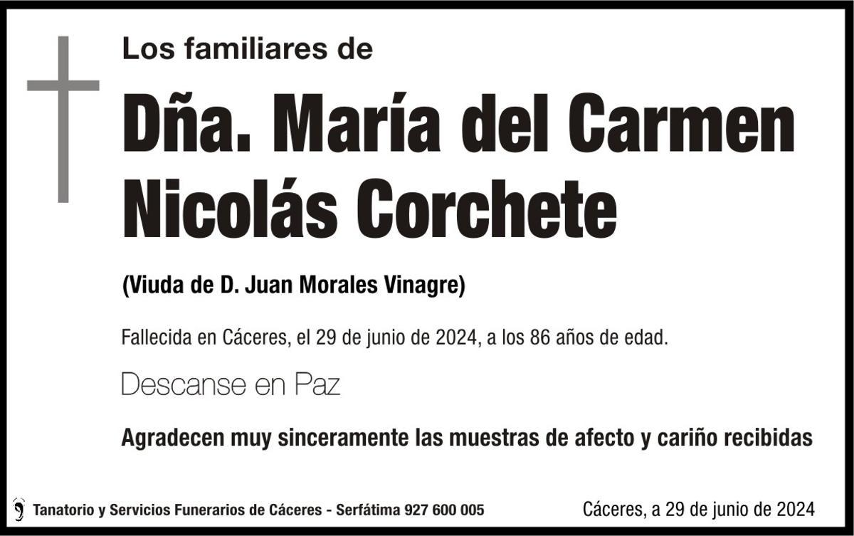 Dña. María del Carmen Nicolás Corchete