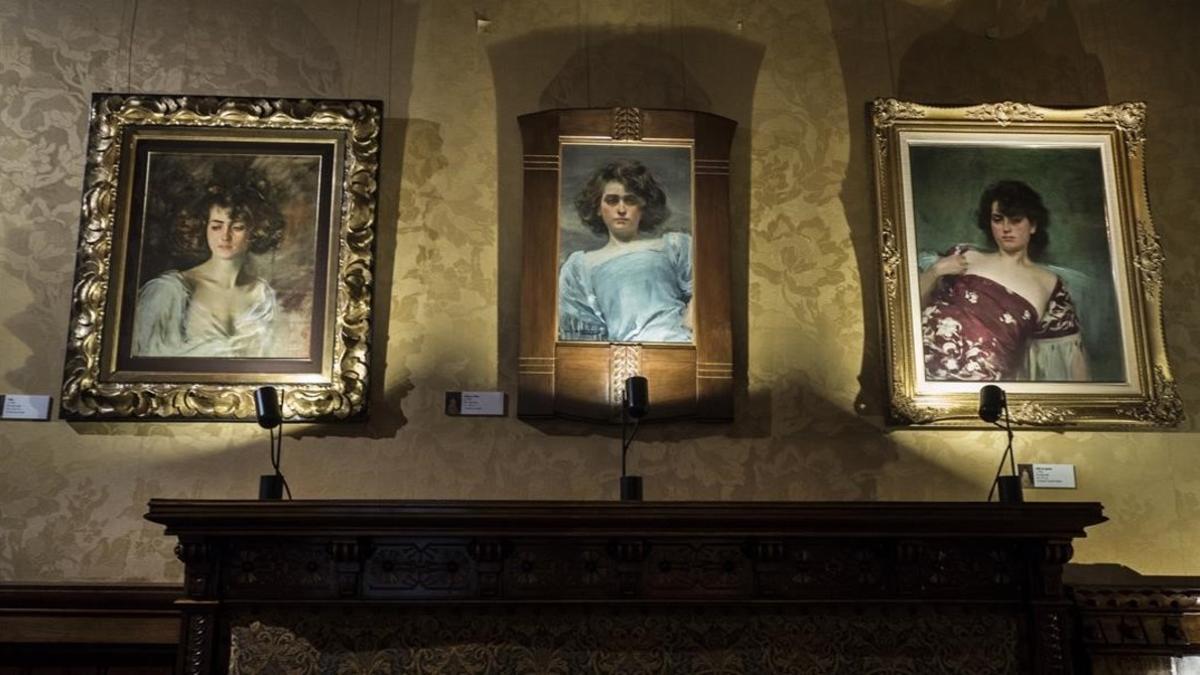 Retratos de la primera parte de la exposición, en los que Casas plasmó a la Júlia más apasionada.