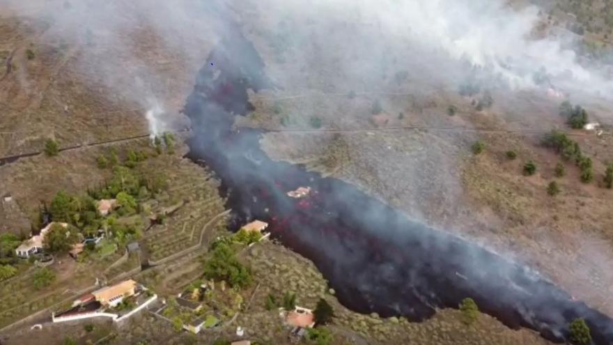 Vista área volcán de La Palma.