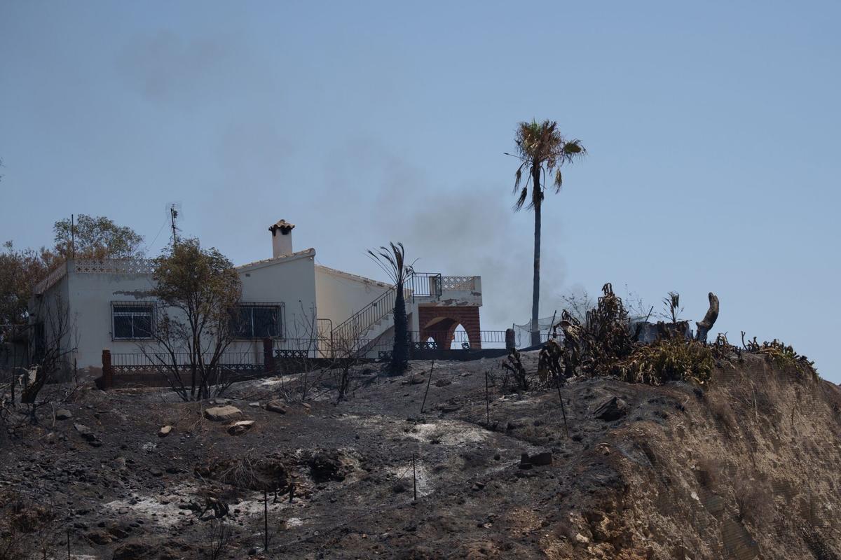 Vivienda afectada por el incendio forestal de los Gallardos (Almería).