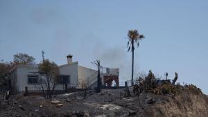 Vivienda afectada por el incendio forestal de los Gallardos (Almería).