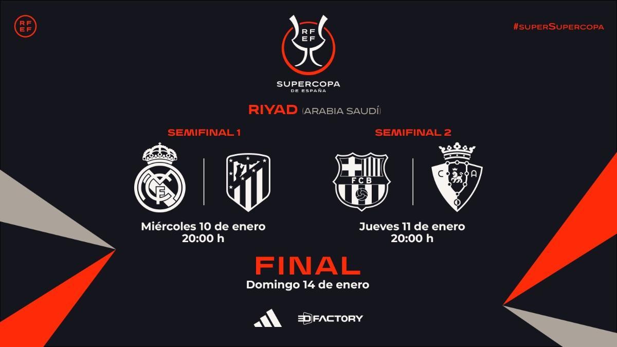 Los horarios de la Supercopa de España