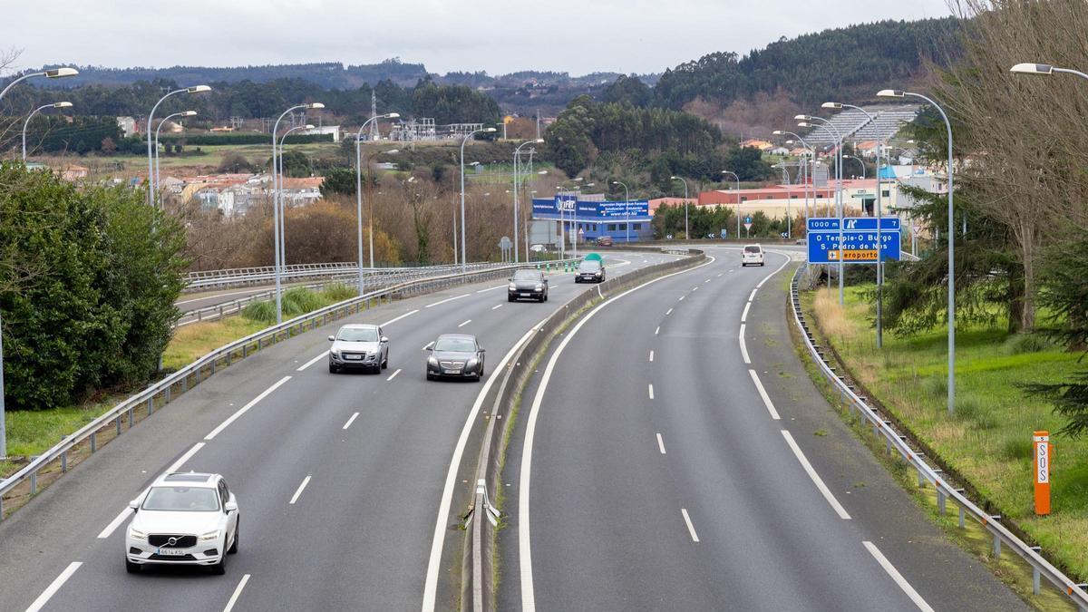 Un tramo de la autopista AP-9 en el municipio coruñés de Culleredo.