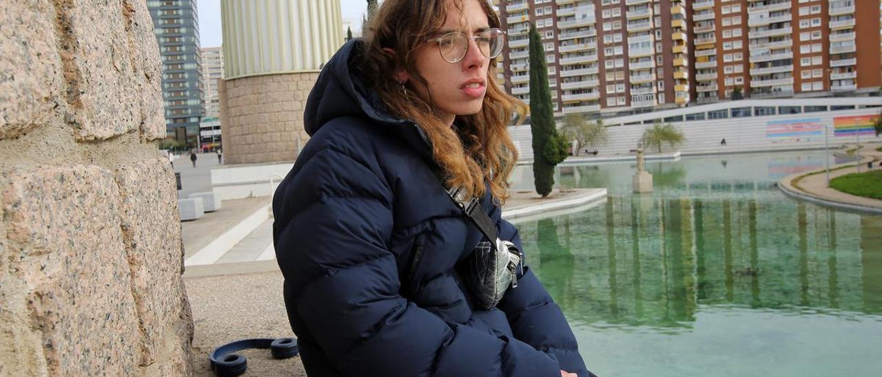 Adela Capella, en el parque de l’Espanya Industrial, el pasado miércoles.