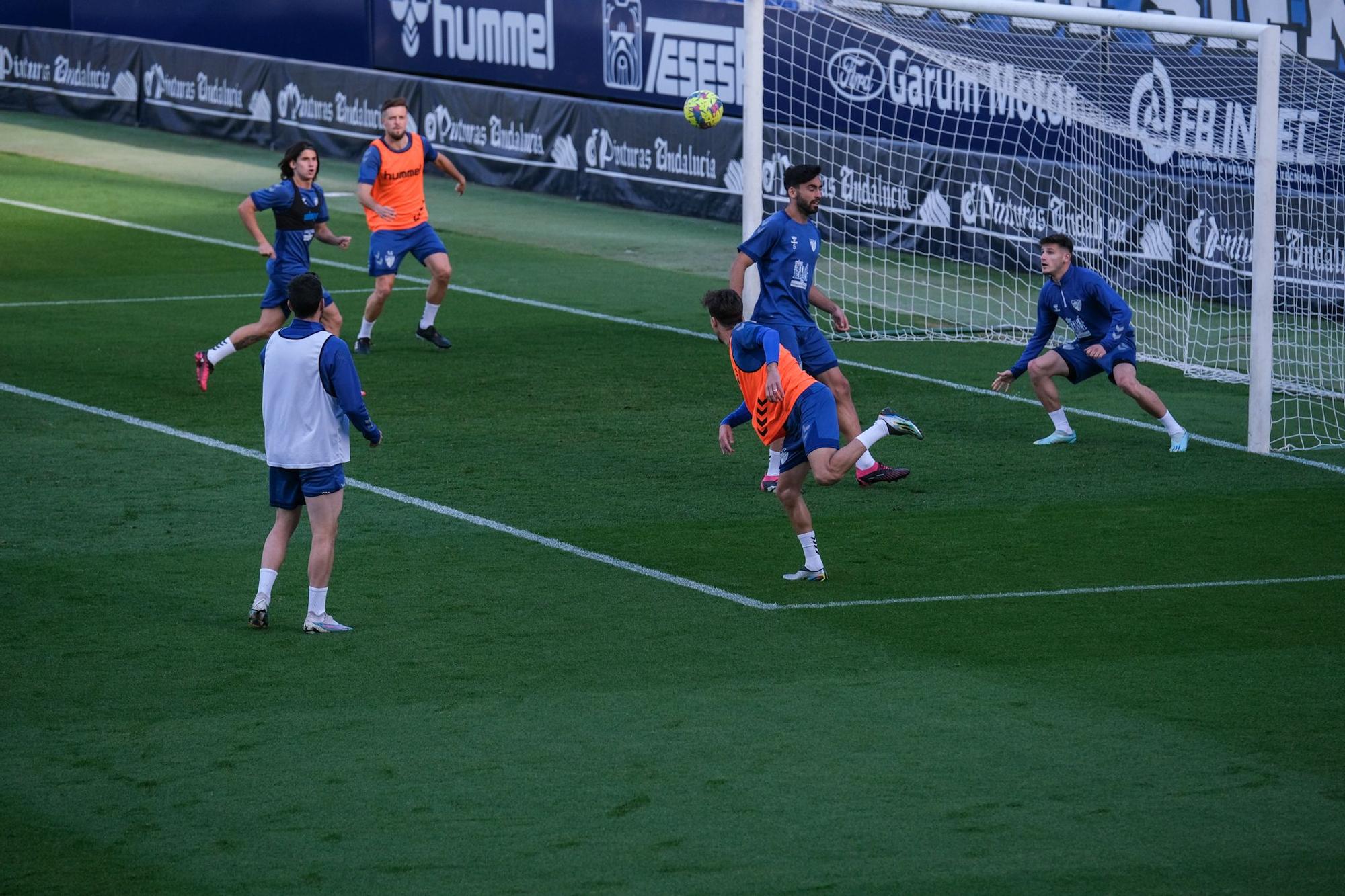 Entrenamiento del Málaga CF antes del partido contra el Levante