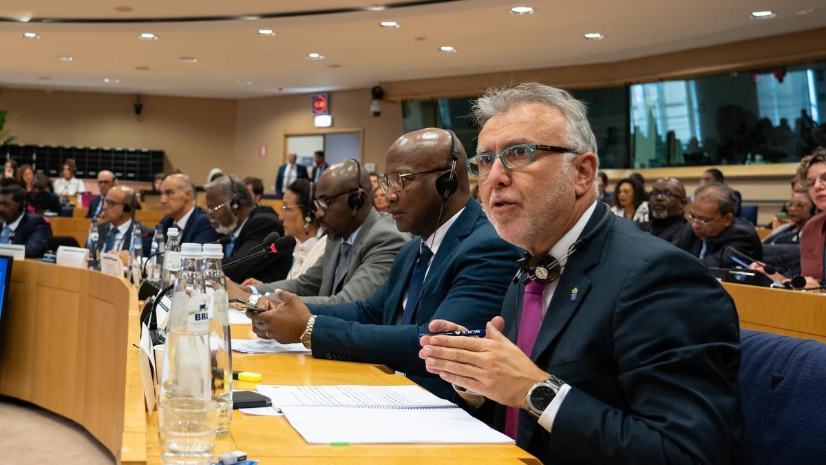 El presidente de Canarias, Ángel Víctor Torres, en Bruselas, en la Conferencia de Presidentes de las RUP