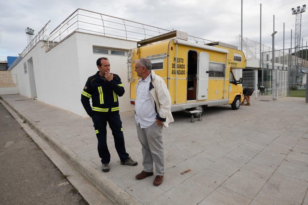 El viento entró por ses Variades y se cebó sobre todo en las zonas de Cala Gració y Can Coix hasta disiparse ya cerca de Santa Agnès