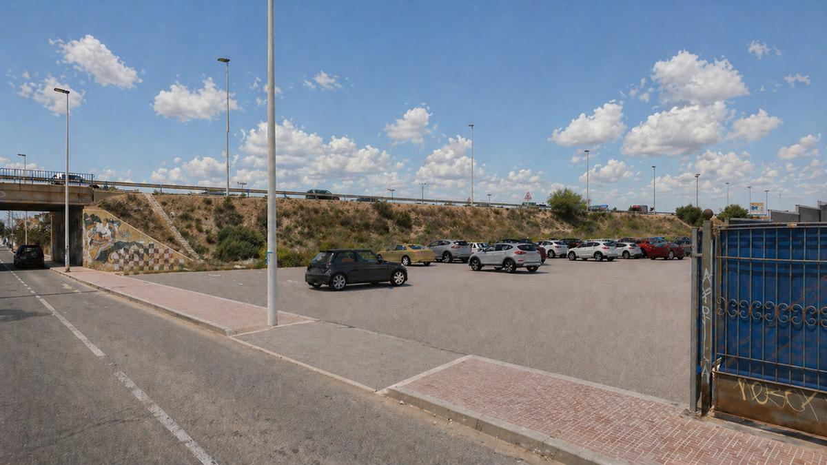 Recreación del aparcamiento con mejoras como gravín de pavimento y accesos junto a las aceras