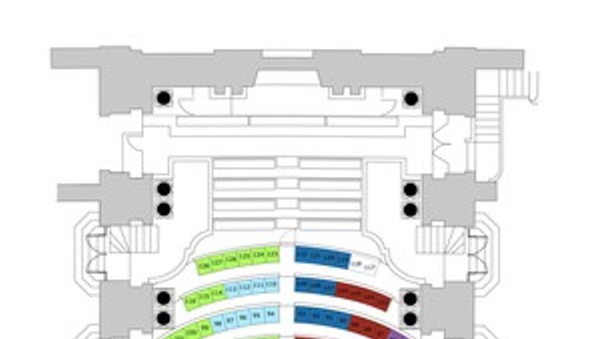 Distribución de los escaños del Parlament.