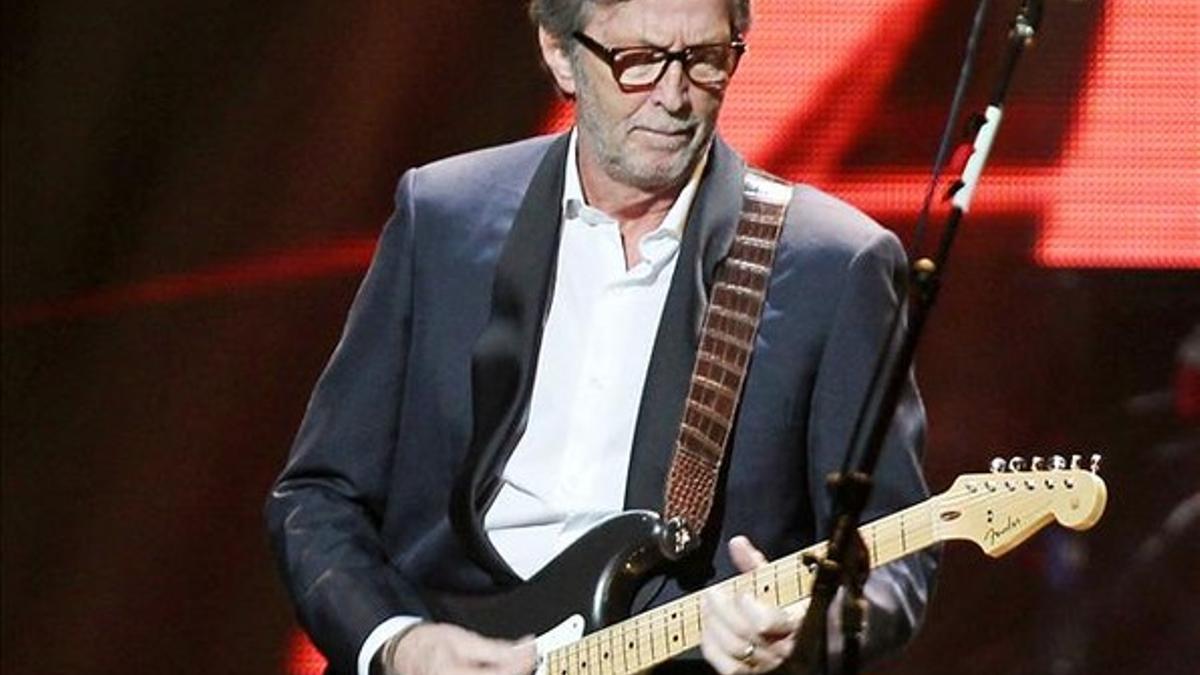 Eric Clapton, en diciembre del 2012, durante un concierto benéfico en favor de los damnificados por el huracán 'Sandy'.