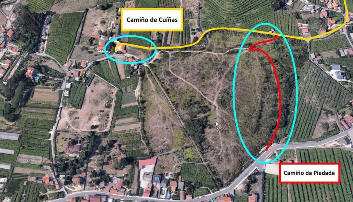 Montaje realizado por los vecinos sobre los caminos.