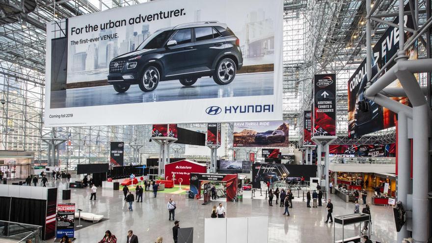 Hyiundai en una feria del auto internacional de Nueva York.