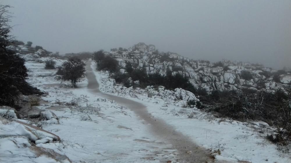 Nieve en El Torcal, de Antequera.