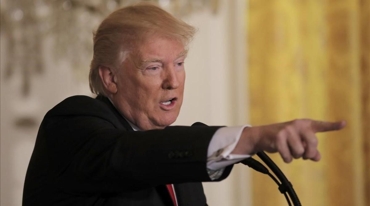 Donald Trump, en la rueda de prensa en la Casa Blanca.