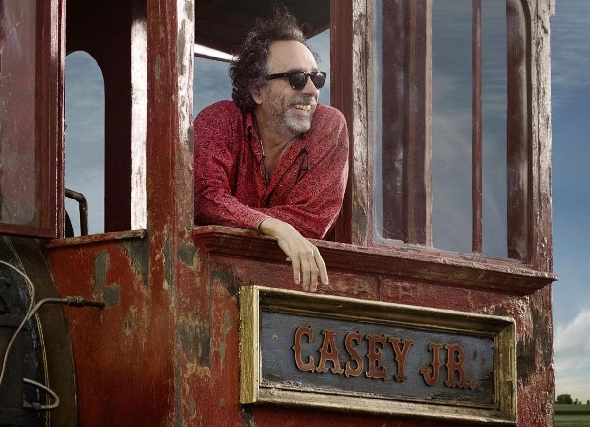 Tim Burton en el set de Dumbo.