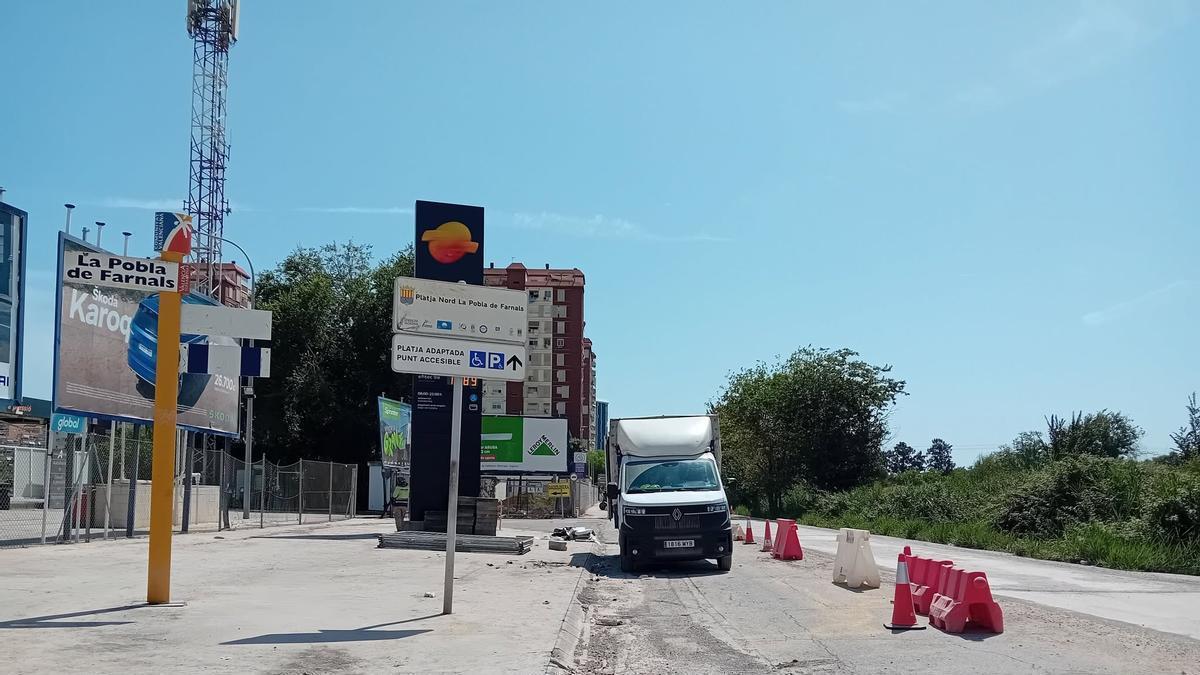 Reparado ya el colector de La Pobla de Farnals con el firme ya listo para abrir al tráfico.