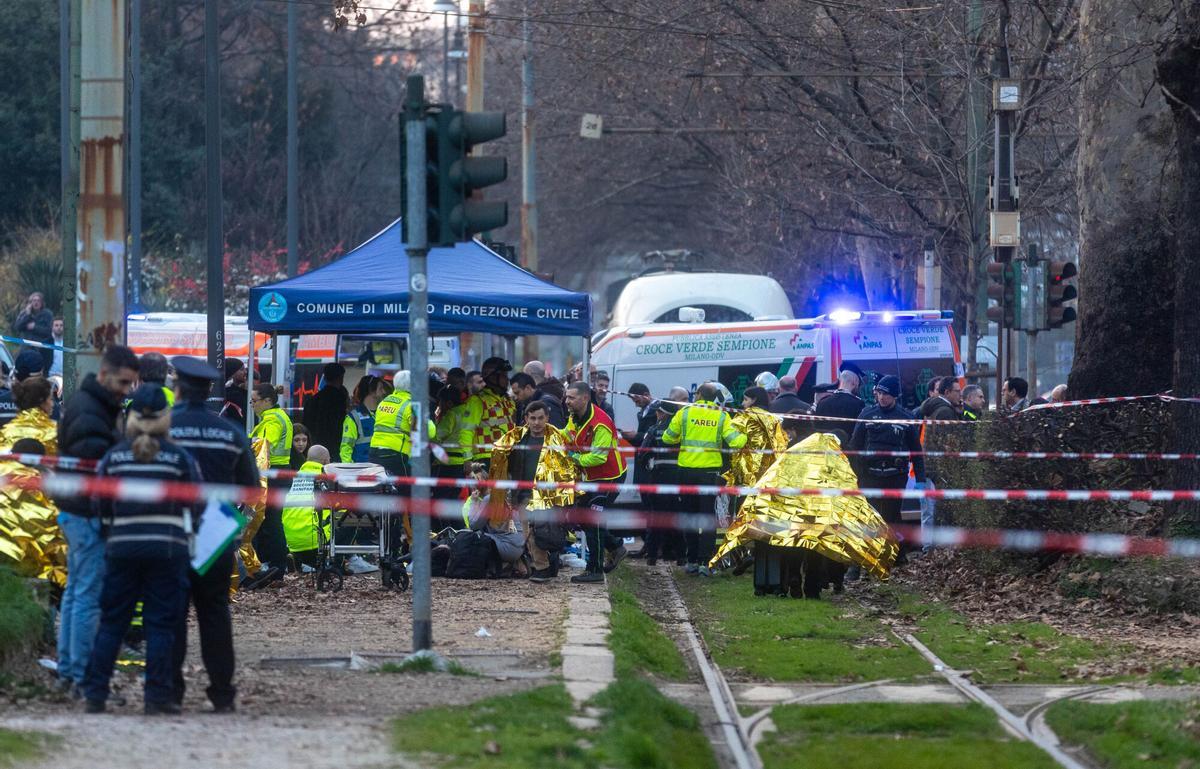 Accidente de tranvía en Milán.