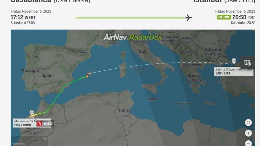 Die Flugroute der Maschine von Air Arabia.