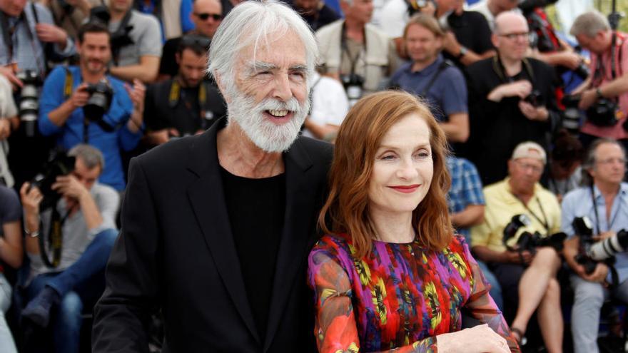 El director Michael Haneke y la actriz Isabelle Huppert.