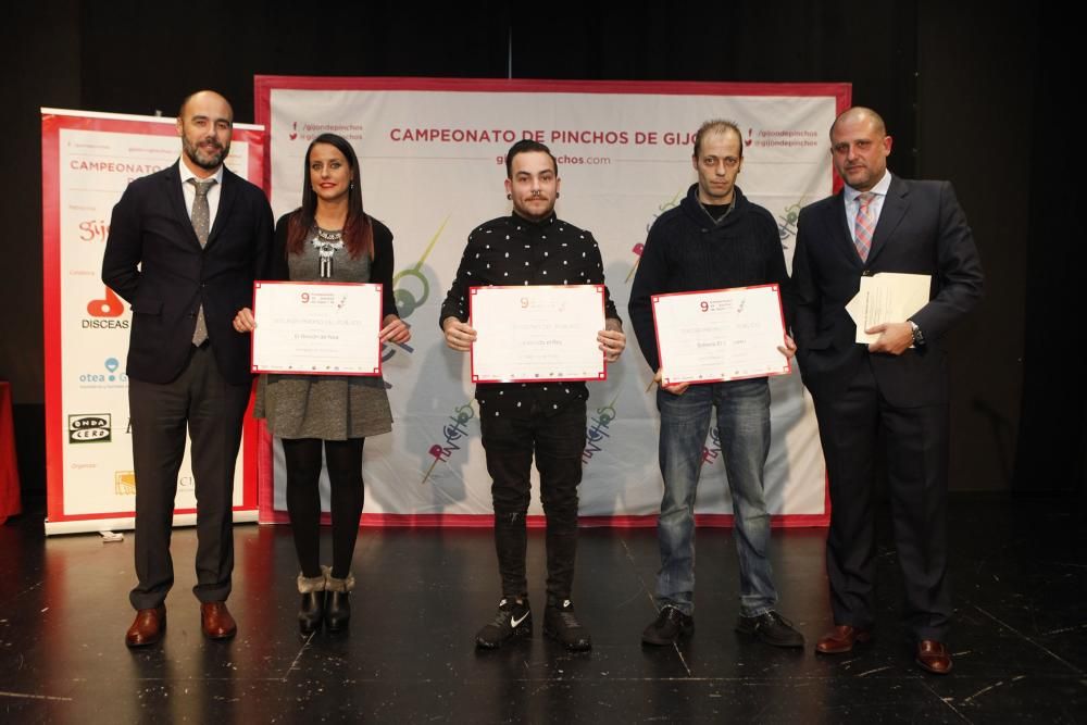 Entrega del IX Campeonato de Pinchos de Gijón.